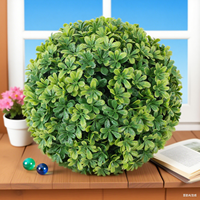 Boule de plante artificielle suspendue en PE anti-UV, feuilles vertes, 28 cm, pour usage intérieur et extérieur