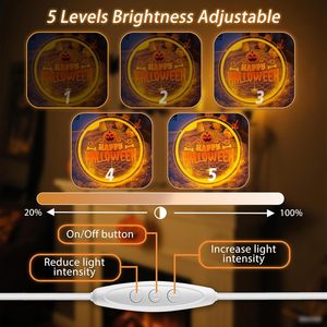 Happy Halloween <b>LED</b> Pumpkin Neon <b>Light</b> Acrylic Board Indoor Atmosphere <b>Light</b> Party <b>Bedroom</b> Club Atmosphere <b>Light</b> Indicator <b>Light</b> - Product Image 4