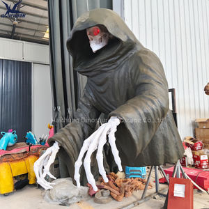 Visage de fantôme d'Halloween réaliste grandeur nature personnalisé squelette extérieur animatronique avec son effrayant et yeux brillants pour les centres commerciaux - Product Image 2