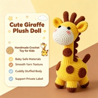 Girafe en crochet faite à la main, poupée en coton doux, amigurumi, jouet en peluche girafe, animal mignon, cadeau de naissance