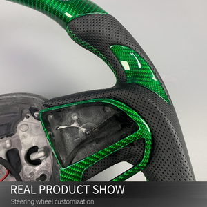 Volant personnalisé en fibre de carbone <span class=keywords><strong>verte</strong></span> avec LED pour Dodge Charger Challenger R/T SRT Hellcat Jailbreak 392 Hemi 2013-2023 - Product Image 4