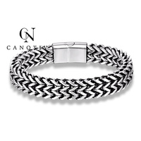 Bracelet en acier inoxydable pour homme et femme, bijoux de bonne qualité, à la mode, verrouillage couleur noir et or, nouvelle collection