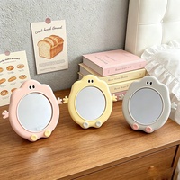 Miroir de courtoisie personnalisé style Ins, en forme de poussin, avec cadre en plastique, à poser sur le bureau, pour maquillage, décoration Kawaii pour la maison et la chambre