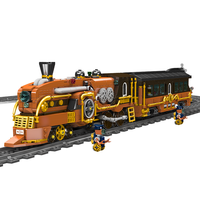 Mould King 12046 Train steampunk motorisé, blocs de construction de haute qualité, bon prix, jouets éducatifs
