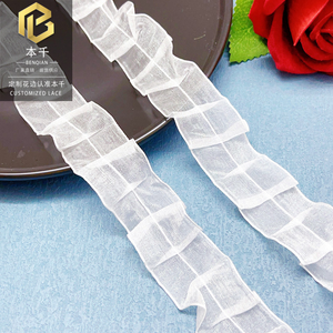 LEIXUSI Tulle plissé de 2,5 cm, dentelle, tissu organza pour robe de mariée à manches bouffantes, vêtements pour enfants en stock - Product Image 5