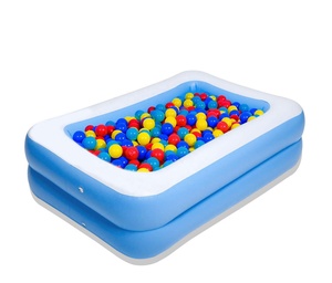 Bañera inflable personalizada para niños, <span class=keywords><strong>piscina</strong></span> de bolas, dos anillos, azul y blanco, PVC, familiar - Product Image 1