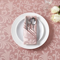 Serviette en polyester jacquard transfrontalière personnalisée haut de gamme pour hôtels, mariages, banquets et restaurants, pliée carrée, motif floral au crochet