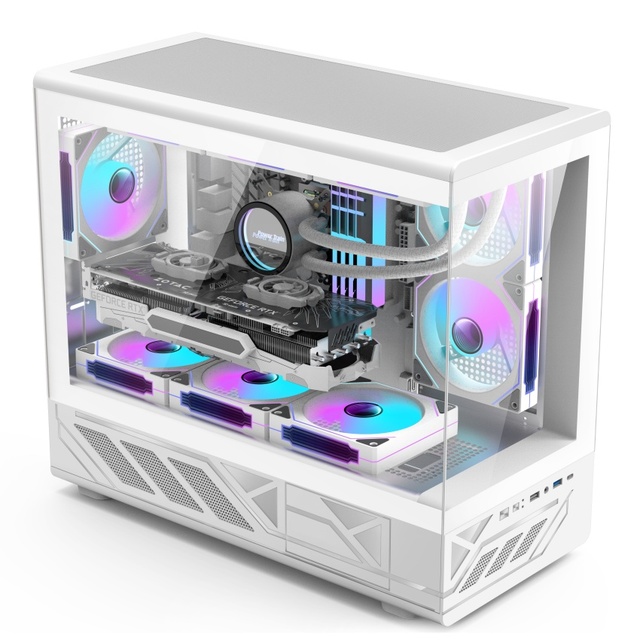 AntarcChill Gaming Computer Case Micro ATX PC Case HD Audio USB3.0 Tempered Glass With Type-C White Cases Towers Server Chassis