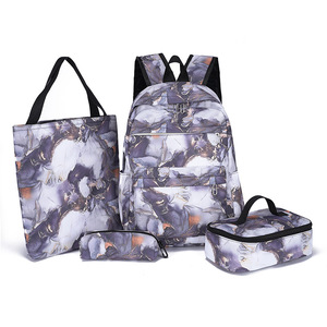 Carrying Backpack 4 in 1 Cute Backpack <b>Sets</b> Kids School Bag <b>Set</b> With <b>Lunch</b> Box Pencil Case Elegant Backpack Women - Product Image 5