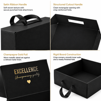 Maßgefertigte Starre Zusammenklappbare Verpackungs-Geschenkbox Große Faltbare Karton Schwarze Luxus-Geschenkboxen Mit Griff Versandbox