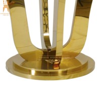 Table Ronde Moderne de Luxe, Plateau en MDF Blanc, Acier Inoxydable Doré, pour Mariage, Dîner, Événement, Hôtel, Salon, Meubles