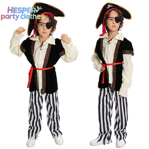 HESPER All Saints Halloween Kid Pirate Costumes Vintage Style Children Apparel with <b>Hat</b> Character-Styled Top Children Clothing - Product Image 1
