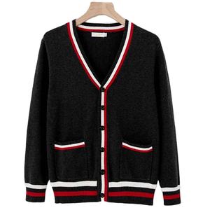 Chemise en tricot à manches longues et col en v unisexe, tricot décontracté, coupe Slim, Jersey, uniforme, tricot épais, <span class=keywords><strong>pull</strong></span> - Product Image 1