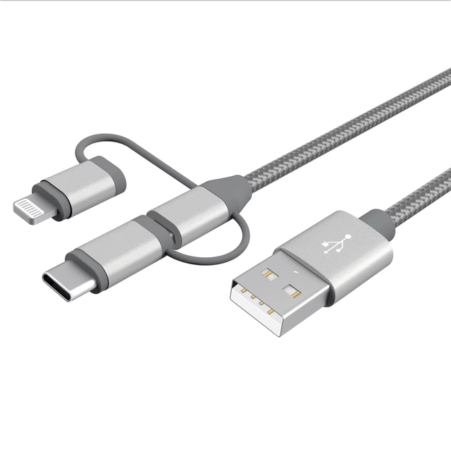 Hot Selling 3 in 1 Cable Charger Micro USB Type C Nylon Braid Fast Charging Cable for Mobile Phone Data Cables