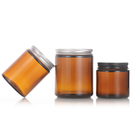 Versand bereit 1 Unze 2 Unze 4 Unze 8 Unzen 16 Unzen Braun glas Glas Kosmetik glas Kerzen glas mit Silber Schwarz Gold Aluminium Kappe