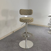 Tabouret de bar pivotant rond réglable en hauteur, OEM, avec dossier et base en acier inoxydable, pour îlot de cuisine, bar, café, zone de réception