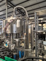 Machine de remplissage d'eau minérale 500 ml, machine de mise en bouteille de jus et de boissons, ligne de production 3 en 1 : lavage, remplissage et bouchage
