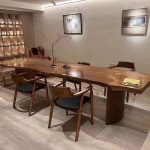 Moderno precio de fábrica muebles de restaurante borde sólido tablero de nogal comedor mesa de comedor de <span class=keywords><strong>madera</strong></span> - Product Image 3