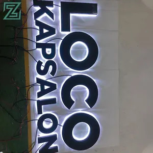 3D Acryl LED Möbel Beschilderung Led Backlit Letter Beschilderung LED hinter leuchtet Logo Edelstahl Acryl Buchstaben Zeichen Kanal Buchstabe