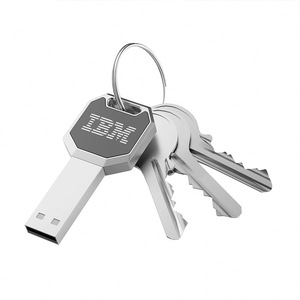 Other Promotional USB Drive PC Custom Led Logo Metal Usb Flash Drive Stainless Steel Usb Stick 3.0 64gb 32gb With Keychain