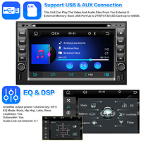 Reproductor de DVD para Auto de 7 Pulgadas con Pantalla Táctil Doble DIN, Estéreo Integrado con Bluetooth, USB, SD, FM, RDS, Control del Volante, Mirror Link