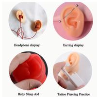 Modèle d'oreille en silicone réaliste pour la pratique du piercing, la formation au tatouage, la présentation de boucles d'oreilles, d'écouteurs et de bijoux, oreille gauche et droite