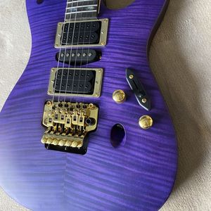 <span class=keywords><strong>Guitarra</strong></span> Eléctrica de Alta Gama con Mástil de Arce Sólido, Acabado Morado Mate, para HSH, Doble Bloqueo de Trémolo, Interruptor de 5 Posiciones, Ideal para Ensayos de Bandas de Rock - Product Image 2