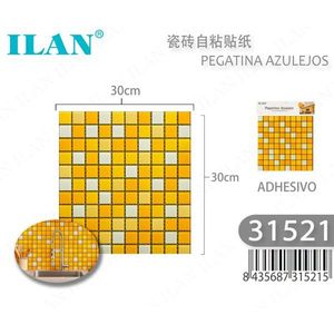 Adesivi per piastrelle ILAN 30x30cm mosaico giallo per decorazione pareti cucina e bagno - Product Image 1