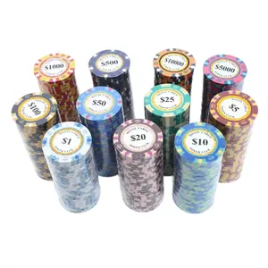 Toptan pokerchips özel ABS kil seramik poker cips 14g durumda