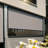 Persiana Enrollable para Gazebo de Exterior, Motorizada Eléctrica, Fabricada en Metal, Automática, 100% Opaca, Protección UV, Resistente a la Intemperie, para Patio