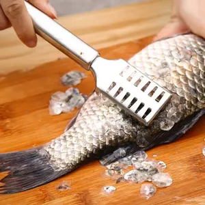 Removedor de Escamas de Pescado de Acero Inoxidable Premium, Herramienta Integrada para Desescamar Pescado con Cuchilla Dentada, Herramienta para Pescados - Product Image 1