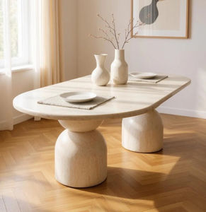 <span class=keywords><strong>Table</strong></span> à manger en marbre naturel de couleur beige travertin Kumusi Furniture pour <span class=keywords><strong>6</strong></span> <span class=keywords><strong>personnes</strong></span> - Product Image 5