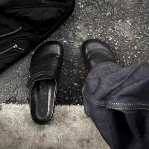 <span class=keywords><strong>Mules</strong></span> et sabots pour hommes, personnalisables, noirs, à semelle épaisse, décontractés, pour l'extérieur et l'intérieur, pour pieds larges - Product Image 5