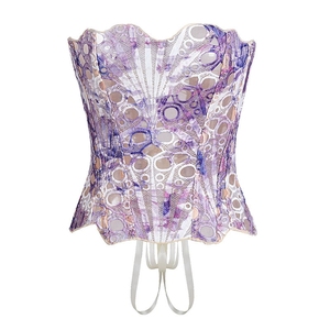 เสื้อท็อปแบบมีโครงดันทรง รุ่น 060 New Mes Breatable Ollow Irregular Lace Doublelayer Tit Cest - Product Image 6