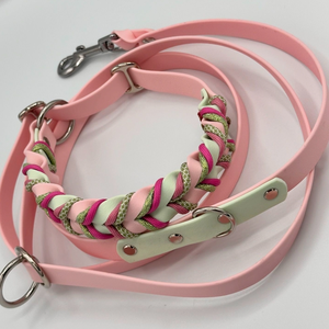 Juego de Correa y <span class=keywords><strong>collar</strong></span> de perro manos libres de PVC con logotipo en relieve personalizado, correa de cuero para cachorros, accesorios para mascotas grandes - Product Image 2