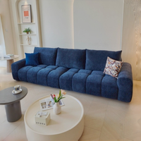 Canapé en tissu bouclé Cube, canapé droit moderne, canapé modulable personnalisable, meubles pour salon de villa, appartement, hôtel