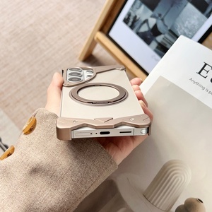 Étui de téléphone de luxe sans cadre en aluminium pour <span class=keywords><strong>Samsung</strong></span> S26 S25 Ultra avec anneau rotatif, support magnétique et coque arrière antichoc en PC - Product Image 5