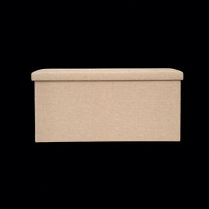 Modern <b>Stool</b> Living Room Furniture Storage Box, Highest Quality Fabric Stainless Steel <b>Bamboo</b> Ottomans - Product Image 1