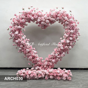 Arche de fleurs artificielles en soie DKB, arche de mariage rose, taille personnalisable, écologique, durable, pour la décoration de mariage - Product Image 3
