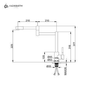 Vòi Nước Nhà Bếp Gourmet có thể tháo rời bồn rử<span class=keywords><strong>a</strong></span> nhà bếp Vòi SUS304 thép không gỉ Mixer tap - Product Image 6