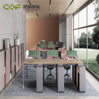 Poste de travail modulaire moderne pour bureau, pour 6 à 8 personnes, design ergonomique personnalisable avec élévation pneumatique
