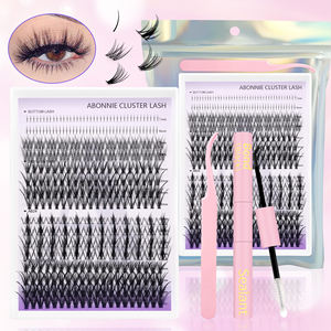 Abonnie私人标签段簇睫毛定制标志Diy睫毛延伸套件批发D卷曲貂皮蓬松睫毛簇书 - Product Image 5