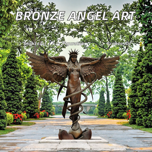 Large Bronze Angel Statue Winged Female Sculpture Outdoor Garden Plaza Figurative Art Custom Metal <b>Craft</b> - Product Image 2