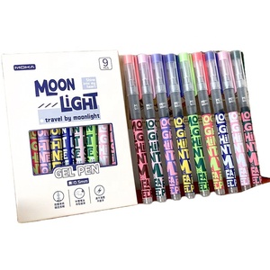 Bolígrafo Recto Retro Inglés 9 <span class=keywords><strong>para</strong></span> Estudiantes, Tubo de Aguja Completo, Bolígrafo de Gel Negro de 0,5mm - Product Image 1