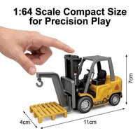 Mini chariot élévateur RC en alliage moulé sous pression EPT 1:64, véhicule de construction 8 canaux 2.4G, camion de levage acrobatique pour enfants avec application et télécommande
