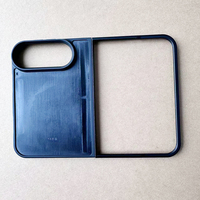 Coque de téléphone hybride 2-en-1 en PC et TPU avec rainures de 1 mm pour iPhone Duo, noire, pour personnalisation DIY avec application de cuir