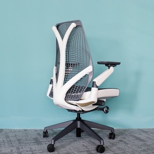 Chaise de bureau de luxe réglable en tissu avec support lombaire, chaise ergonomique pour manager - Product Image 4