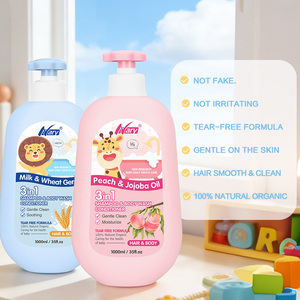 Nary <span class=keywords><strong>Shampoo</strong></span>, Balsamo e Bagnoschiuma 3-in-1 per Bambini, Senza Lacrime, al Latte Naturale, Delicato, con Olio di Jojoba ed Erbe, Gel Doccia per Neonati - Product Image 3