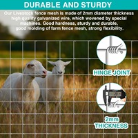 Clôture de ferme robuste en fil de fer galvanisé, grillage soudé pour le bétail, les cerfs, les chèvres, les moutons et la protection des champs