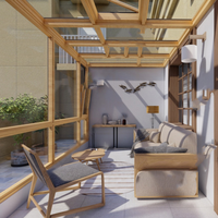 Véranda sur mesure et design intérieur professionnel, projet clé en main pour hôtel et villa